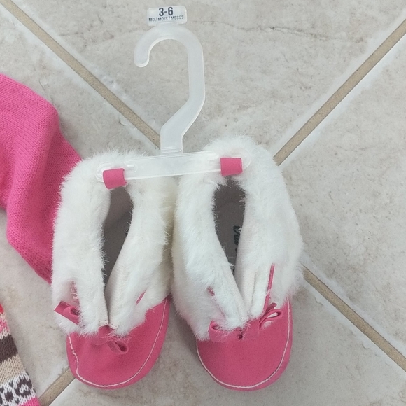 Girls 3-6m sweater dress set/ outfit, pink boots - Picture 4 of 6